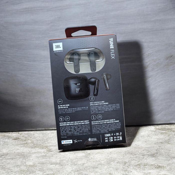 JBL Tune Flex Czarne - słuchawki z redukcją szumów | 32h baterii