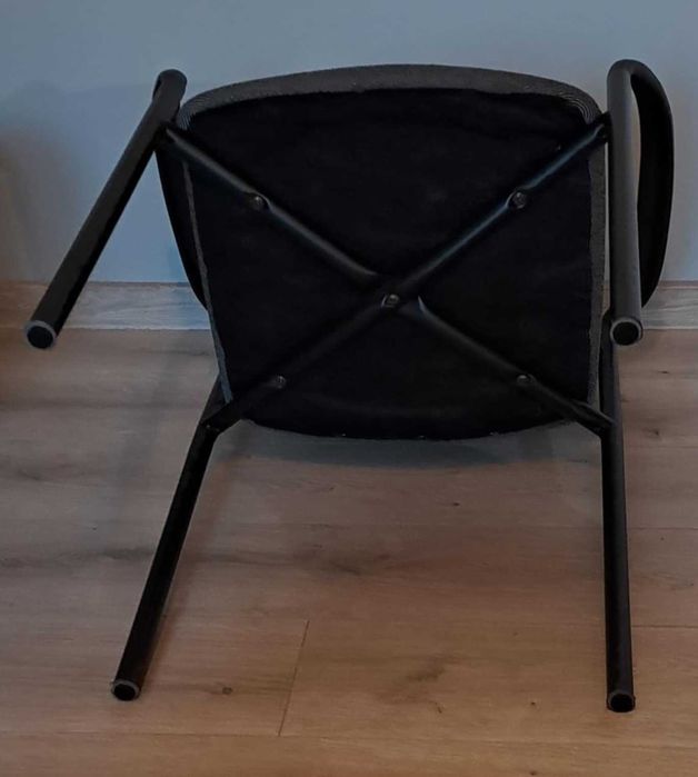 Fotel krzesło do biura HomeOffice czarno-szare proste wygodne jak nowe