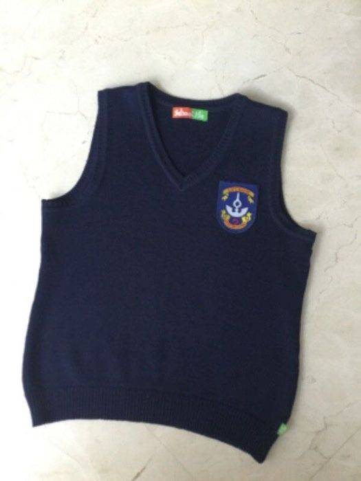 Вовняна жилетка до школи, синя