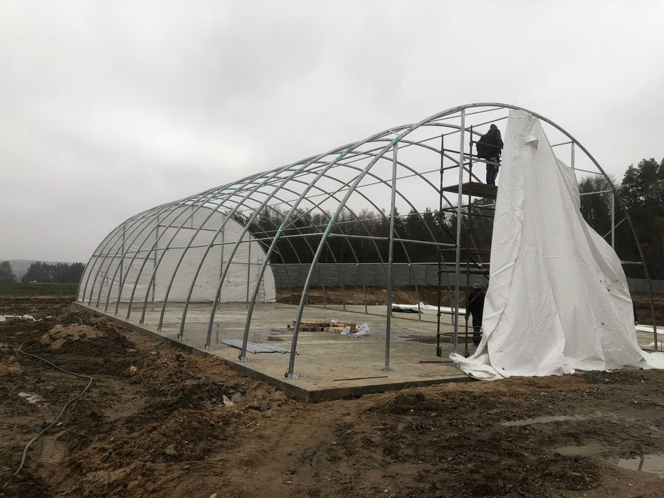 Zadaszenie na kontenery namiot magazynowy 6x12m hala łukowa magazyn