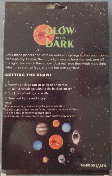 Conjunto de Planetas e Estrelas que Brilham no Escuro (818)