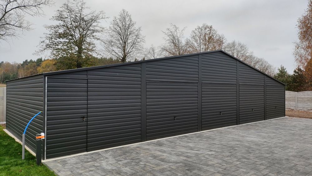 Garaż blaszany 15 x 6 m profil zamknięty ocynkowany, nowoczesny.