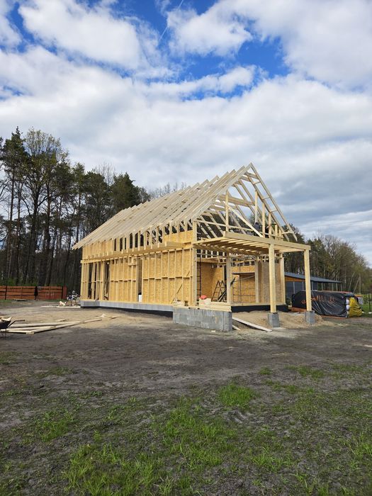 Dom całoroczny szkieletowy 130m² użytkowe konstrukcja