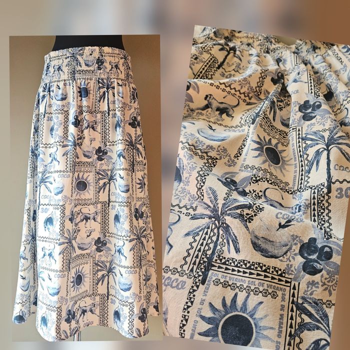 Piękna spódnica z lnem, rozmiar 44 XXL