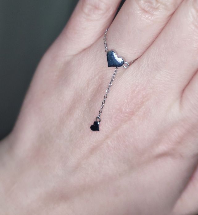 Обручка сердечко на ланцюжку