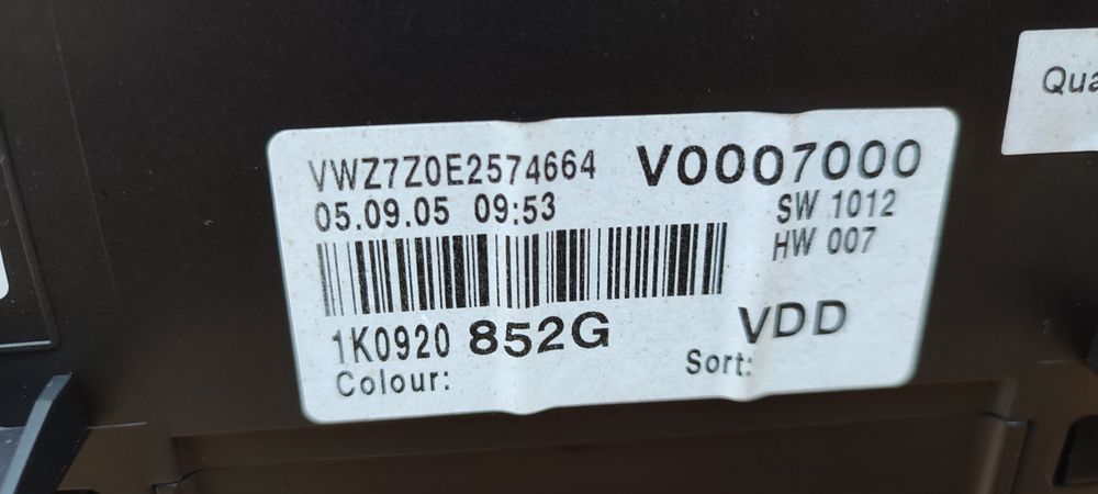 VW Golf V 5 benzyna licznik zegary prędkościomierz