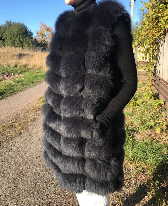 Жилетка з натурального хутра, песець