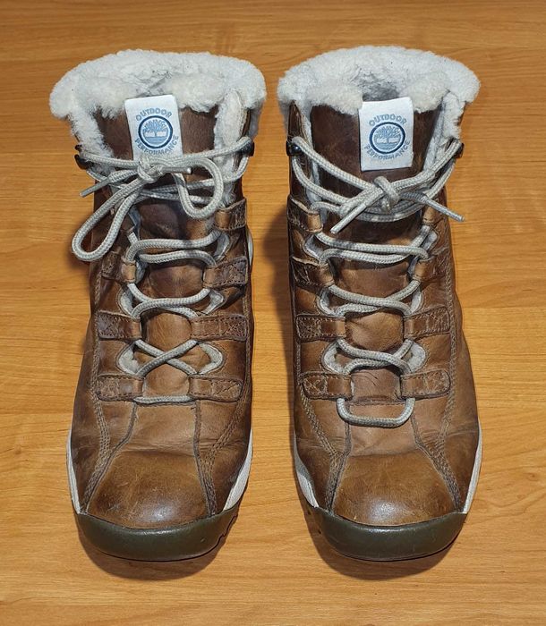 Skórzane wodoodporne trapery TIMBERLAND, stan BDB, rozm. 40 / 26 cm