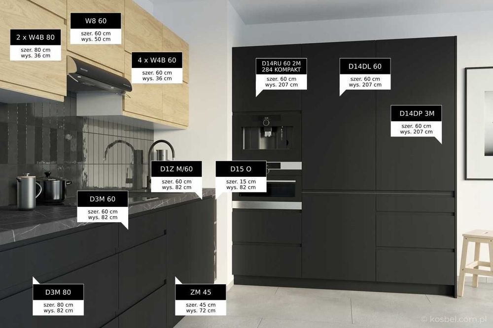 Kuchnia SEVILLA meble, szafki kuchenne mat TRANSPORT wycena (DW)