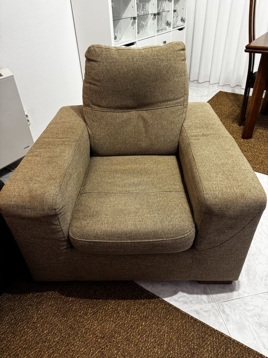 Sofá Creme Areia 1 lugar