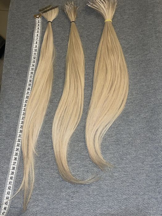 Włosy jasny blond do przedłużania keratyna 40-45 cm