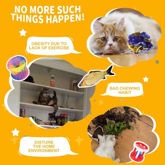 Kit conjunto de brinquedos para gatos túnel ratos peixes [37 peças]NOV