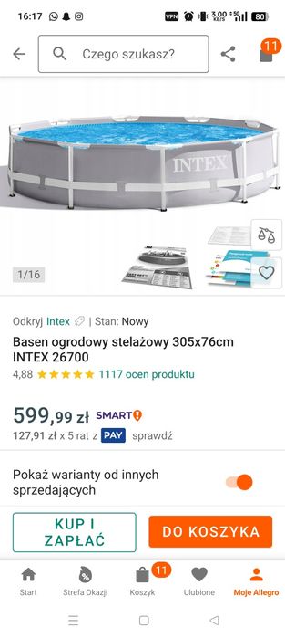 Basen stelażowy, okrągły Prism Frame 305 x 76 cm