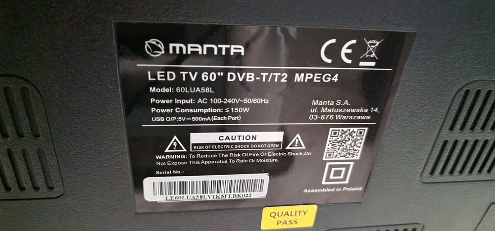 Tv Manta 60 cali