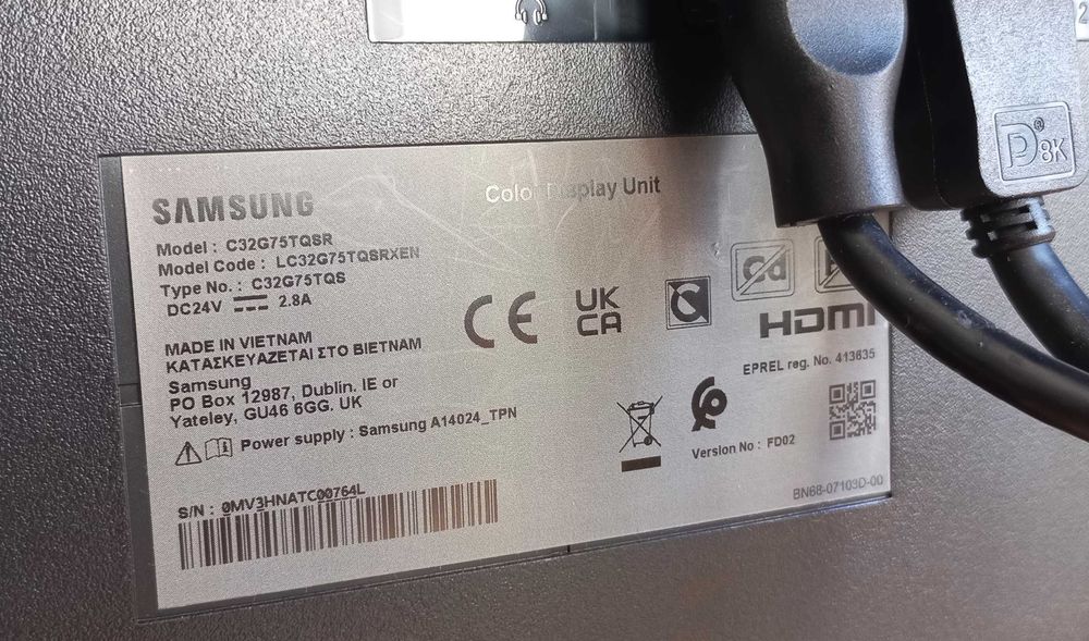 Monitor Gaming Samsung Odyssey G7 32" QHD 240Hz (Como Novo)