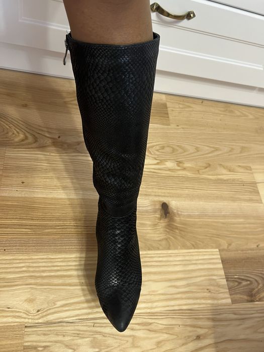 Kozaki czarne, skóra , r. 38