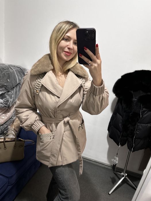 куртка 2024/25 утеплювач шерсть пуховик з норкою новинка 2024
