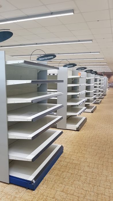 regał sklepowy przyścienny jednostronny metalowy mago linde tegometall
