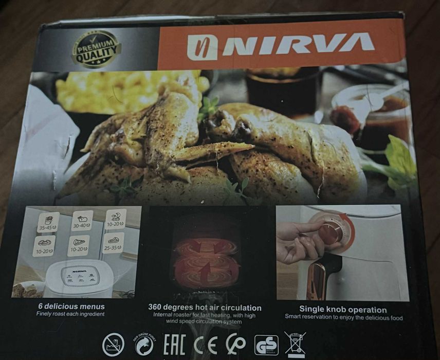 Air Fryer frytownica beztłuszczowa Nirva biała piekarnik 4,5L