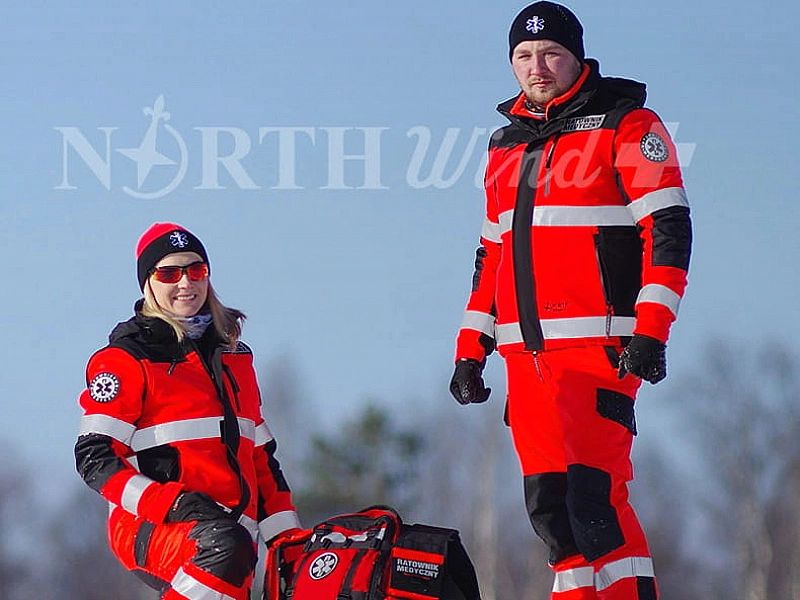 Kurtka ratownicza Softshell PRM FLUO North-Wind z kompletem emblematów