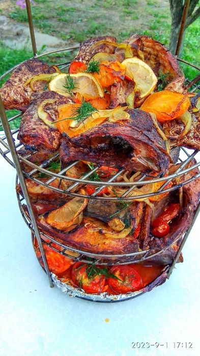 Решётка в ТАНДЫР. Набор гриль 4в1. Сітка - Жаровня - Конус - Ялинка