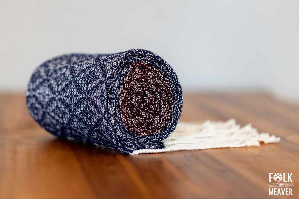 Ręcznie tkany szal Folk Weaver „Zmierzch” rękodzieło szalik handmade