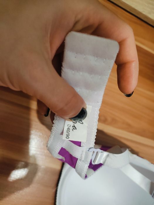 Nowy stanik biustonosz fioletowy w białe kropki