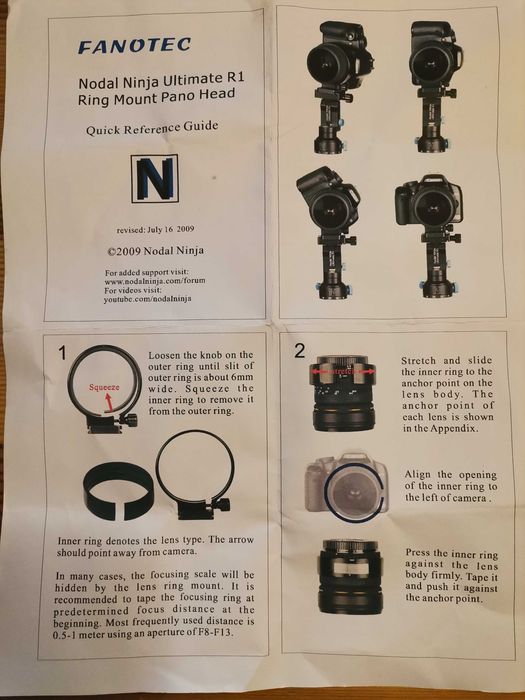 Rotula para fotografia panorâmica 360º  nodal ninja Ultimate R1