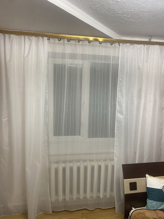 Штори  білі нові тюль за 550 разом//в клітинку висота 250 см