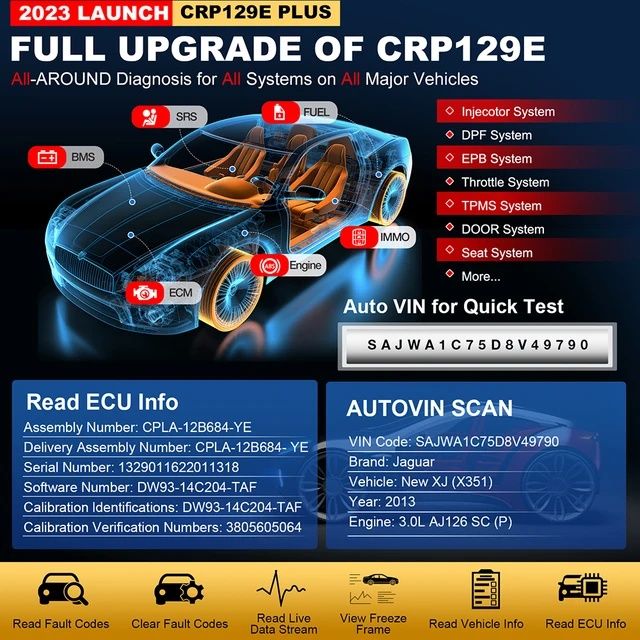 Máquina de diagnóstico Launch CRP129E PLUS touch ANDROID 2GB NOVO