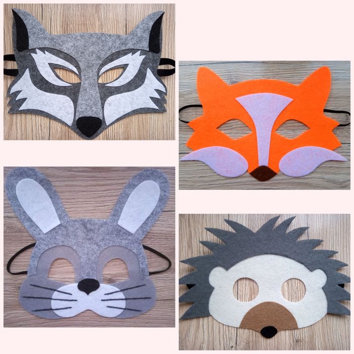 Маска їжачок зайчик вовк ведмідь мишка лелека горобець ворона Кетбой