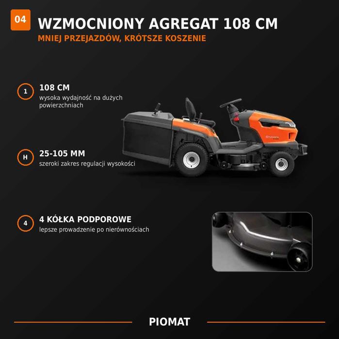 Husqvarna TC 220T 2 cylindry 108 cm tempomat 2 lata gwarancji