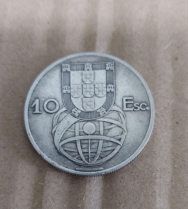 Moeda em prata Portugal 10 Escudos