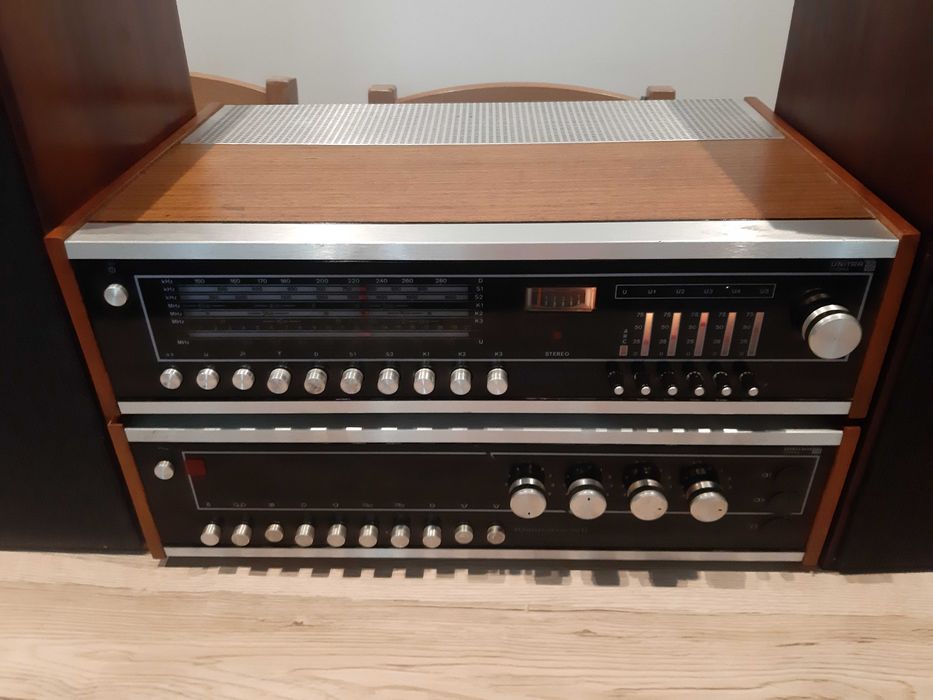 Wieża UNITRA DIORA KLEOPATRA po przeglądzie serwis Tuner TST-102 Radio FM przestrojone Wzmacniacz WST-102 PRL Antyk Kolumny Głośniki Białystok