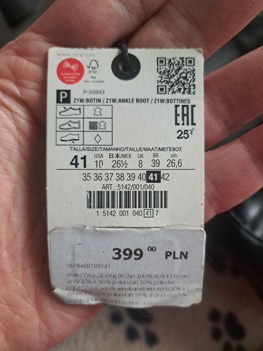 Botki Zara rozm 41