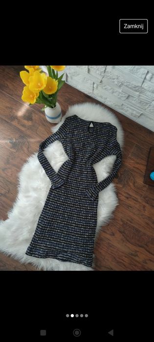 Dzianinowa sweterkowa Sukienka dopasowana rozmiar M