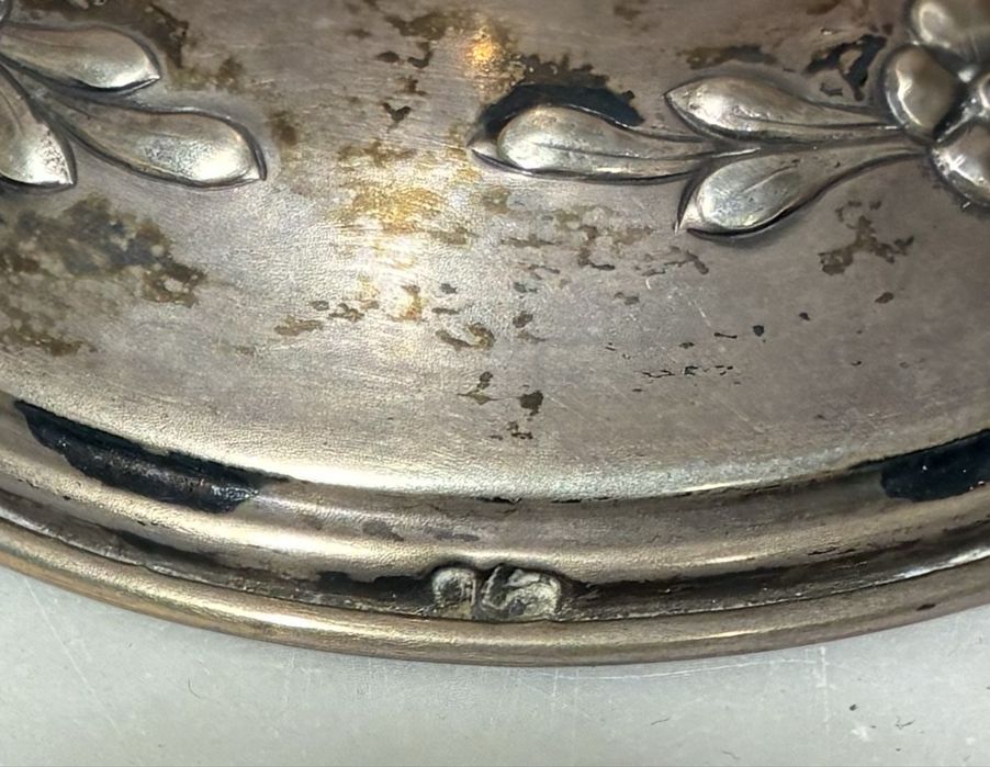 Copo em vidro gravado com base em Prata contraste javali