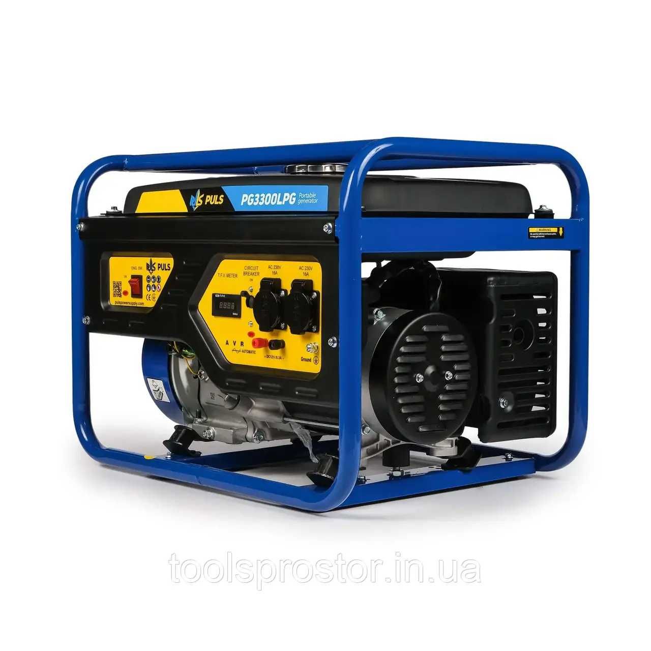 Генератор газ/бензин PULS PG3300LPG 3.0кВт - 3.3кВт, ручний старт: 10 ...