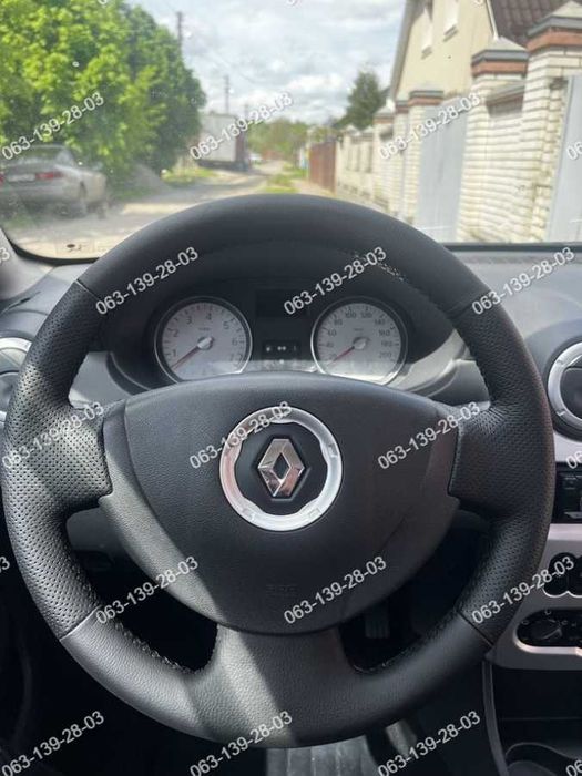 Renault Logan Sandero Symbol Nexia Оплетка Чехол на руль Кожа Каучук / Рено Логан Сандеро Символ Нексия обплетення для керма