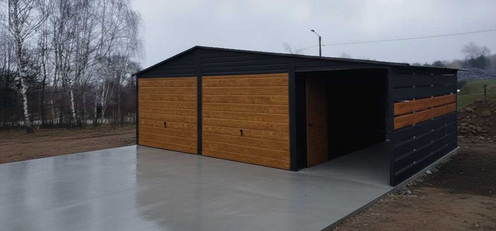 Garaż  PREMIUM  Grafit z akcentami Złoty dąb