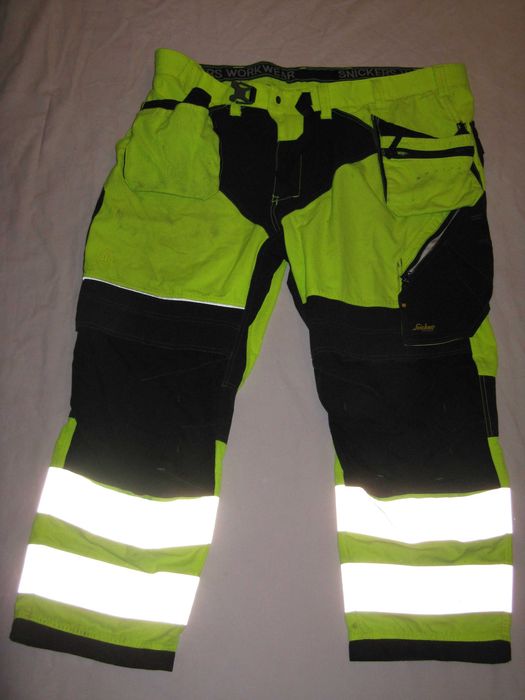 spodnie monterskie Snickers Workwear robocze wkładki odblaski duże 4XL 5XL Cordura pas 124-128cm