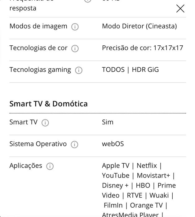 Tv LG com 2metros “75” polegadas