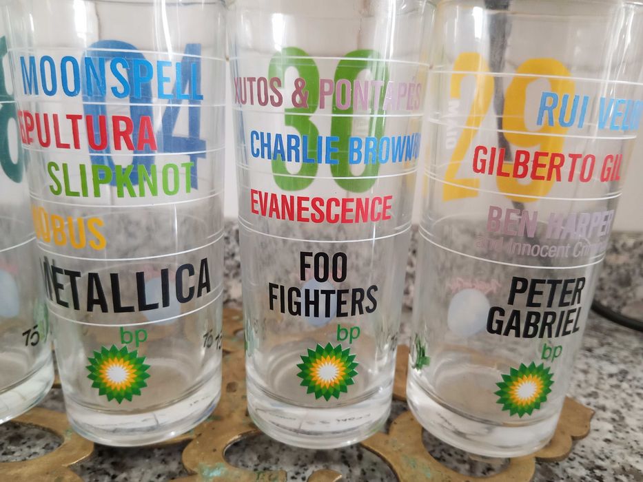 5 Copos vidro Rock in Rio