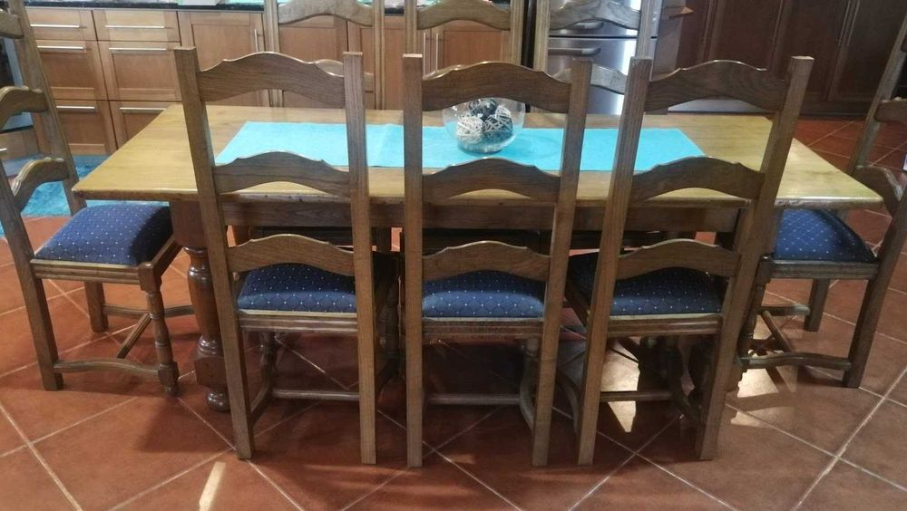 Mesa de cadeiras para sala de Jantar Rustica