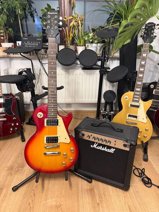ZESTAW Gitara Elektryczna Epiphone Les Paul + Wzmacniacz Marshall MG15