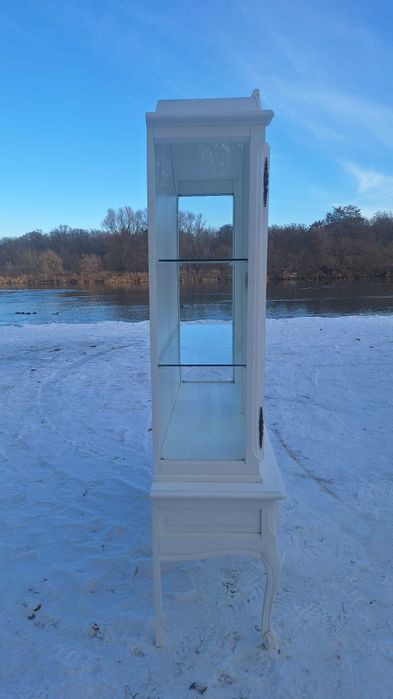 Drewniana Witryna Serwantka Szafka Styl Ludwikowski Biblioteczka