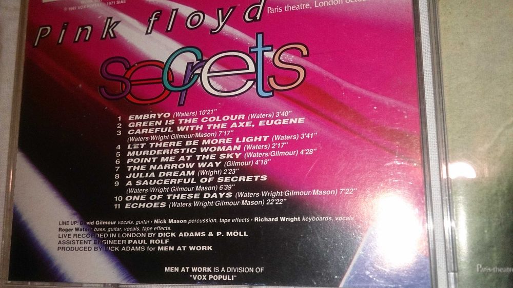 pink floyd (secrets) "paris theatre london october 3, 71" - cd raro