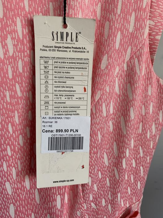 Simple koktajlowa różowa 36 nowa