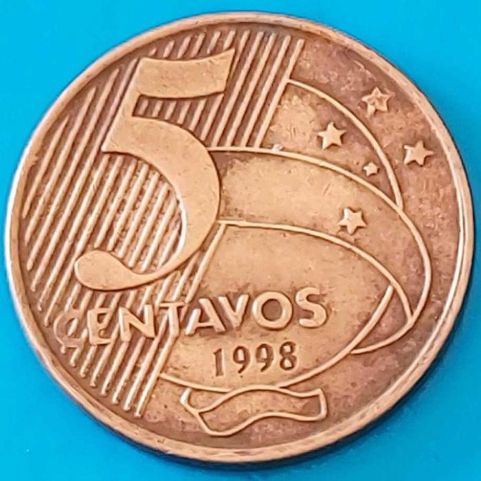 5 Centavos de 1998, do  Brasil, antiga e rara