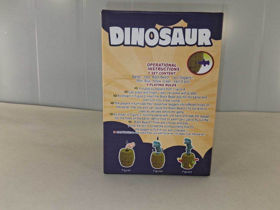 N080 Gra Zręcznościowa Dinozaur W Beczce Pop Up T-Rex Szpady